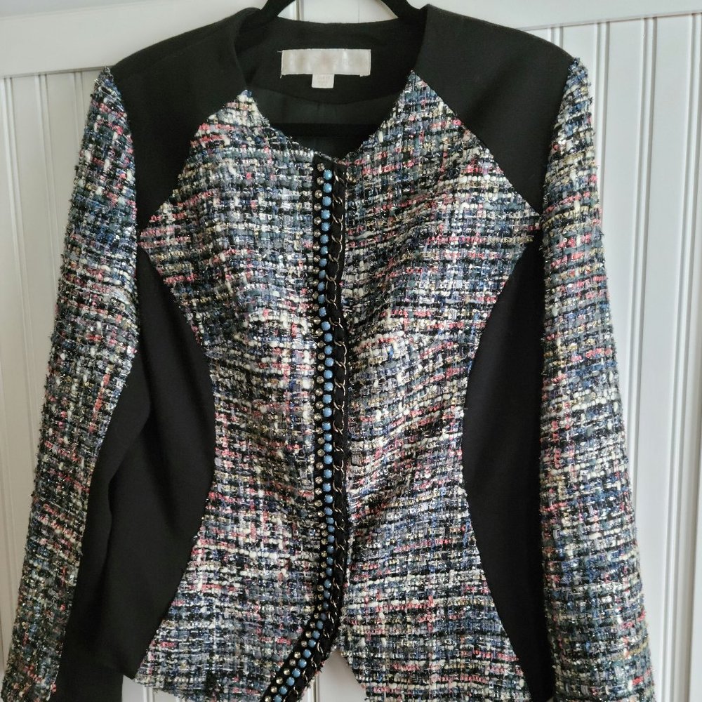 Boston Proper Metallic Threaded Jacket Size 14